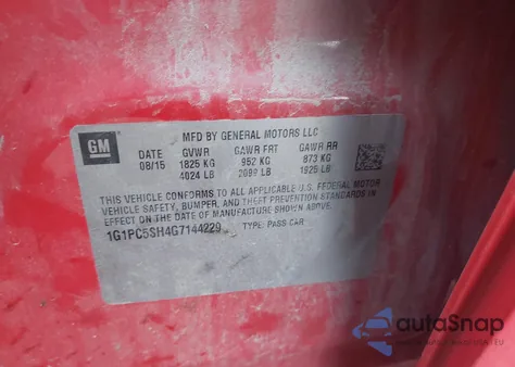 2016 Chevrolet Cruze Limited Ls Auto z USA, uszkodzony, nr VIN 1G1PC5SH4G7144229